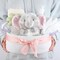 Empty Gift Baskets, Cute Woven Baskets for Storage, Small White Cotton Rope Baskets with Purple Handles for Women, Baby, Kid’s, Pets Storage(Oval, 12"x 8"x 5")